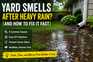 Yard smells after heavy rain