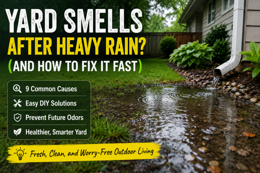 Yard smells after heavy rain