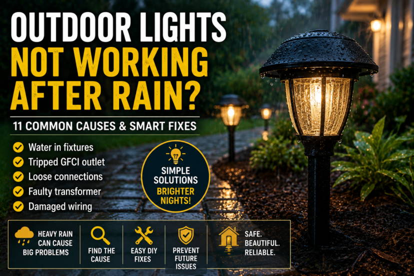 outdoor lights not working after rain