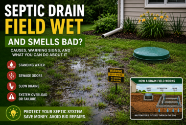 septic drain field wet