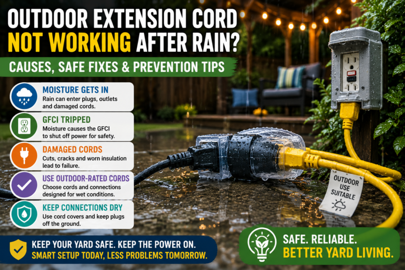 outdoor extension cord not working after rain