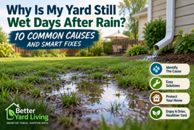 why is my yard still wet days after rain